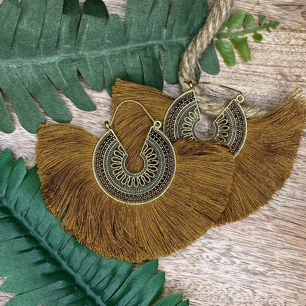 BUNDLE 2 EARRING for $13‼️ |  Brown & Bronze Tassel Earrings